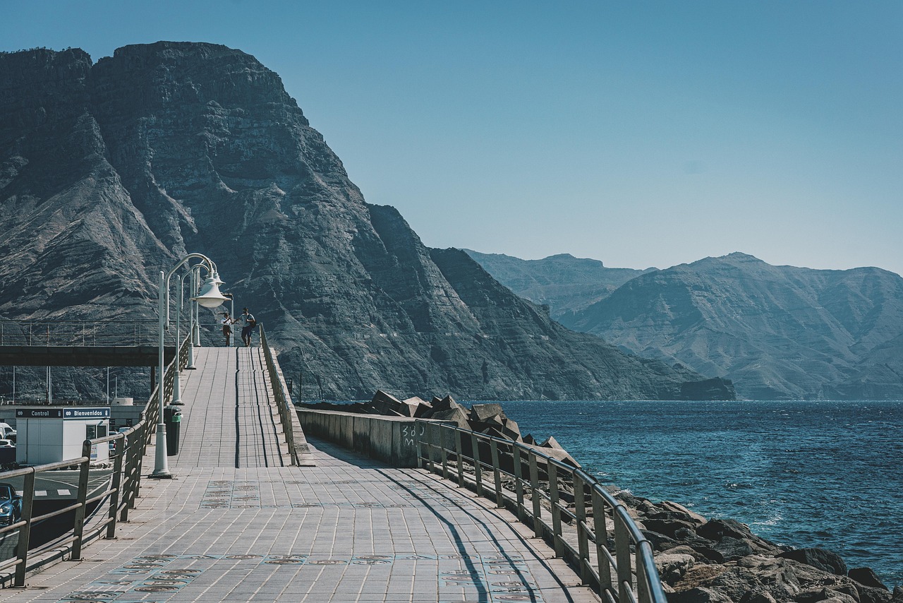 promenade, gran canaria, island, agaete, nature, sea, landscape